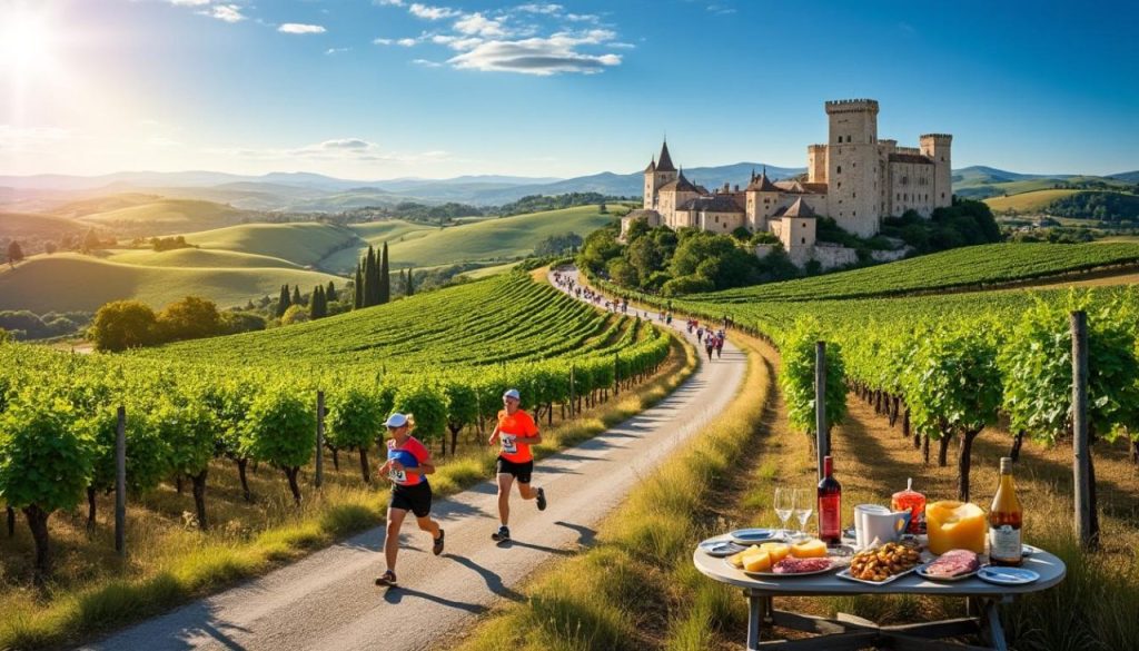 participez au marathon du vignoble carcassonne-pays cathare, une course unique alliant paysages pittoresques et découvertes gastronomiques. explorez des vignobles magnifiques tout en savourant les délices culinaires de la région, pour une expérience inoubliable au cœur du sud de la france.