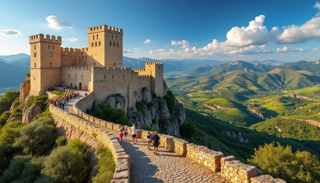 découvrez le château de peyrepertuse, un trésor médiéval niché dans les paysages envoûtants des corbières. plongez dans son histoire fascinante à travers des expériences immersives et les retours d'avis des visiteurs. préparez votre visite et laissez-vous séduire par ce site incontournable !