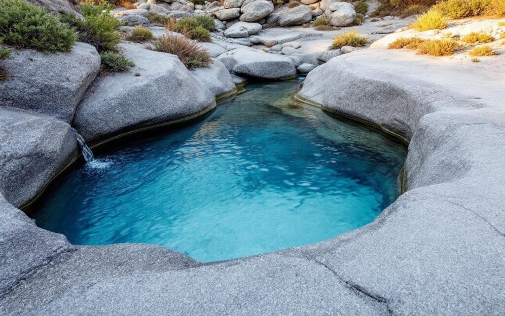 bassin-de-granite-avec-une-eau-turquoise-claire-entoure-de-rochers-et-de-vegetation-basse-surface-legerement-ondulee-refletant-une-lumiere-douce-du-matin-atmosphere-paisible-et-naturelle